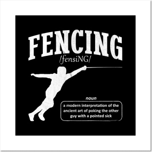 Funny Fencer Design Noun Dictionary Fencing Definition Posters and Art